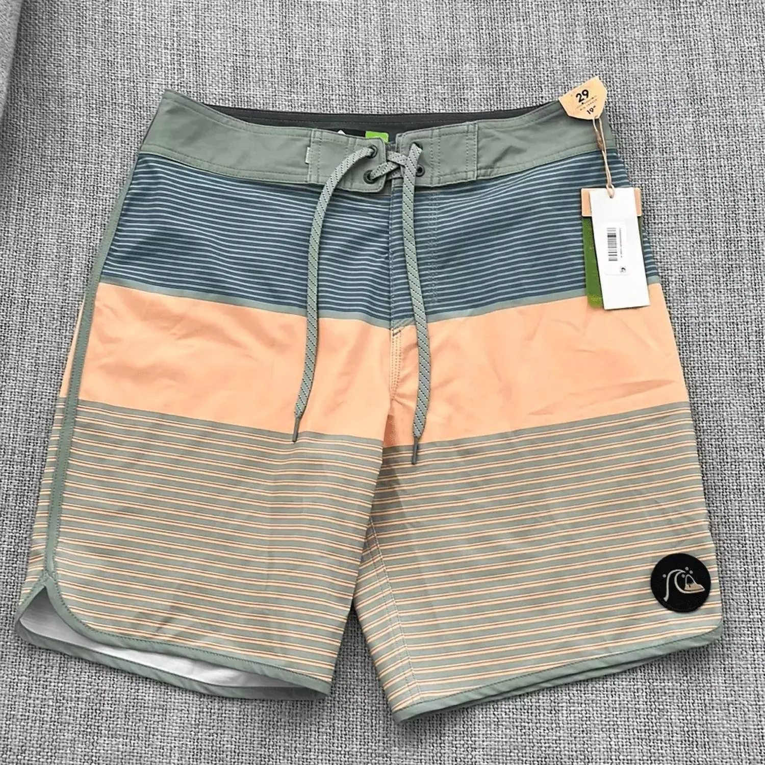 Men's Tijuana Board Shorts In Green Striped