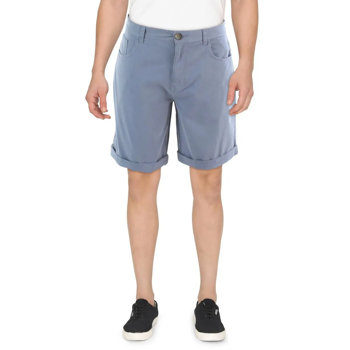 Mens Twill Cuffed Casual Shorts