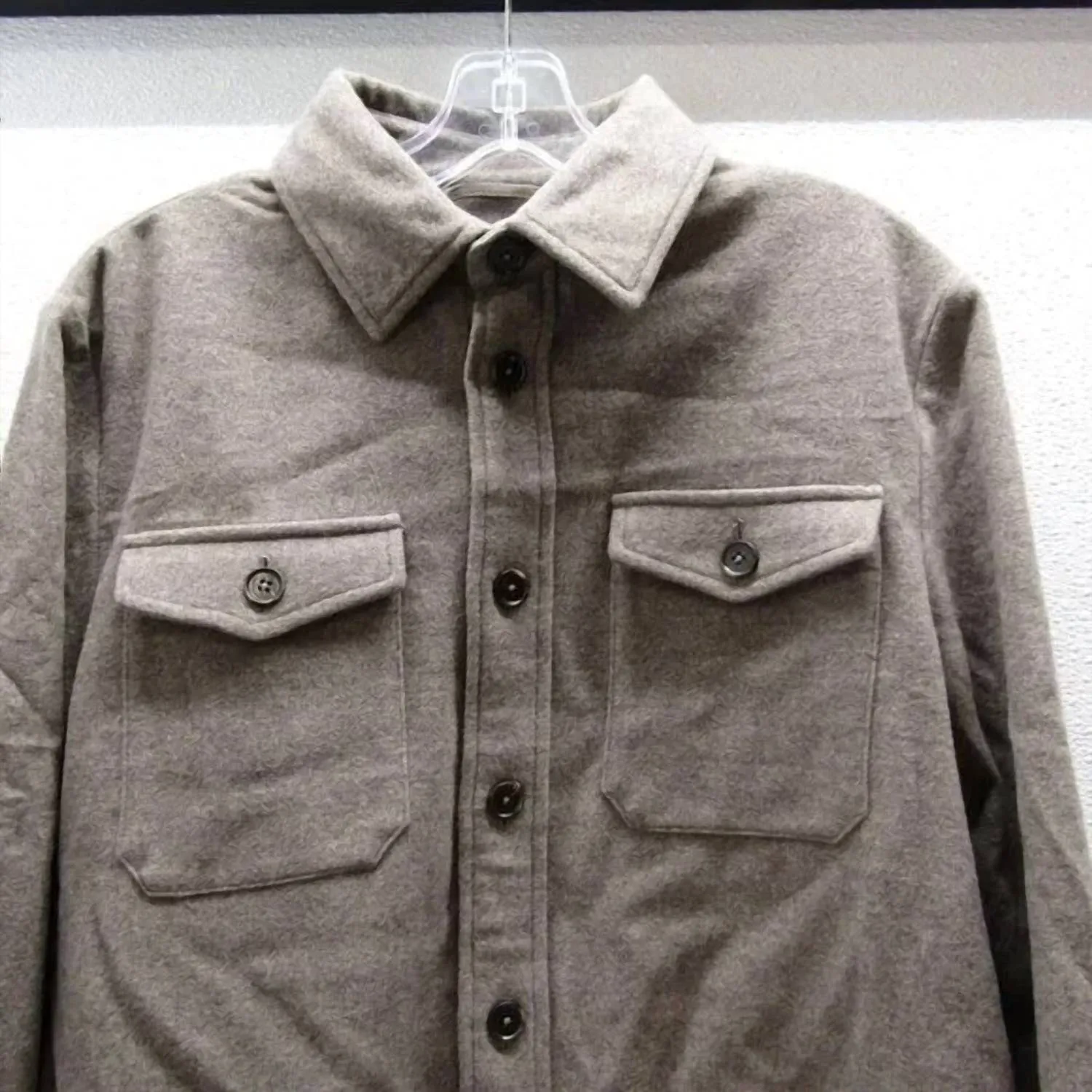 Men's Virgin Wool Single Layer Shirt Jacket In Nougat Brown