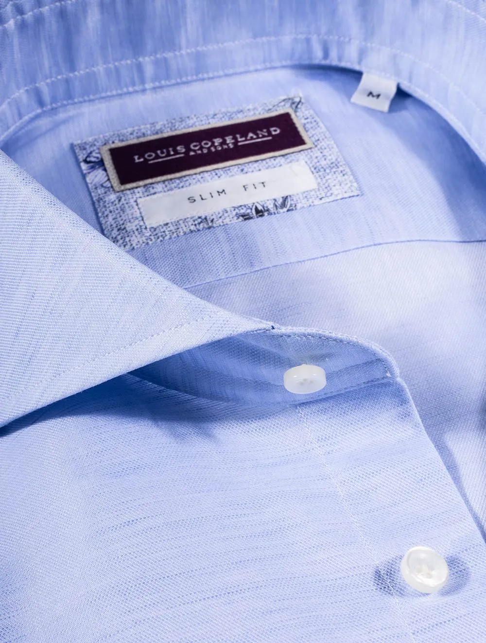 Mississippi Linen Mix Slim Fit Shirt Blue