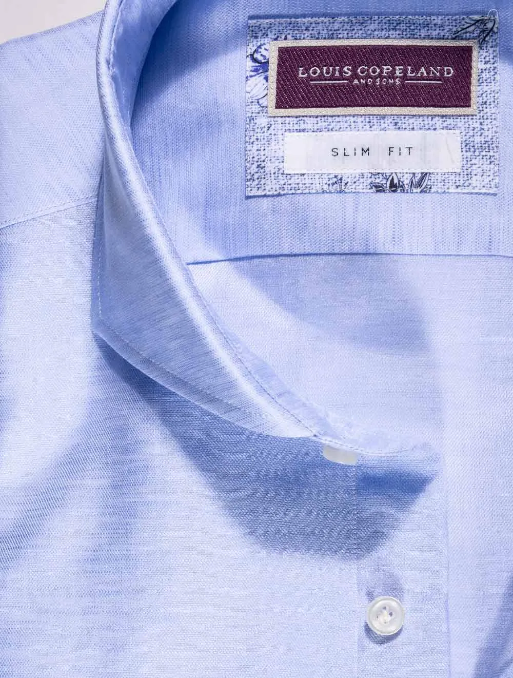 Mississippi Linen Mix Slim Fit Shirt Blue