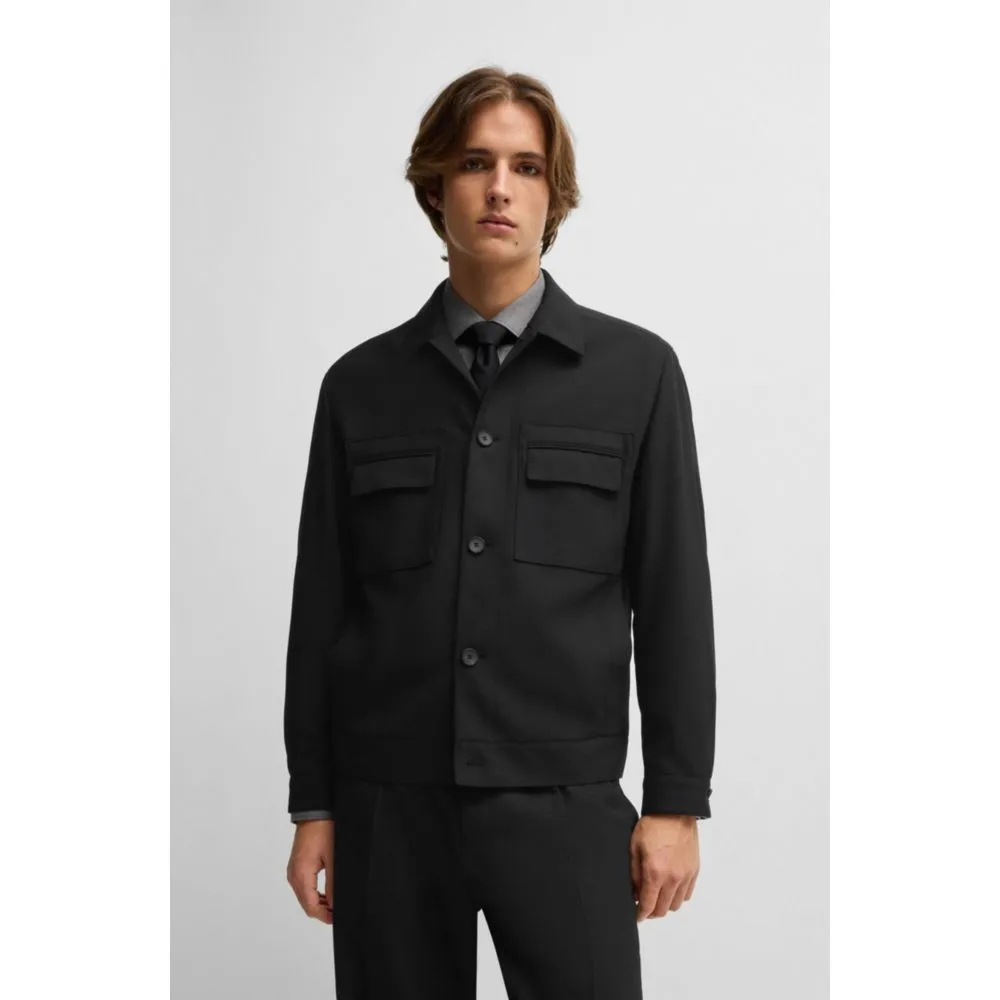 Modern-fit jacket in stretch twill