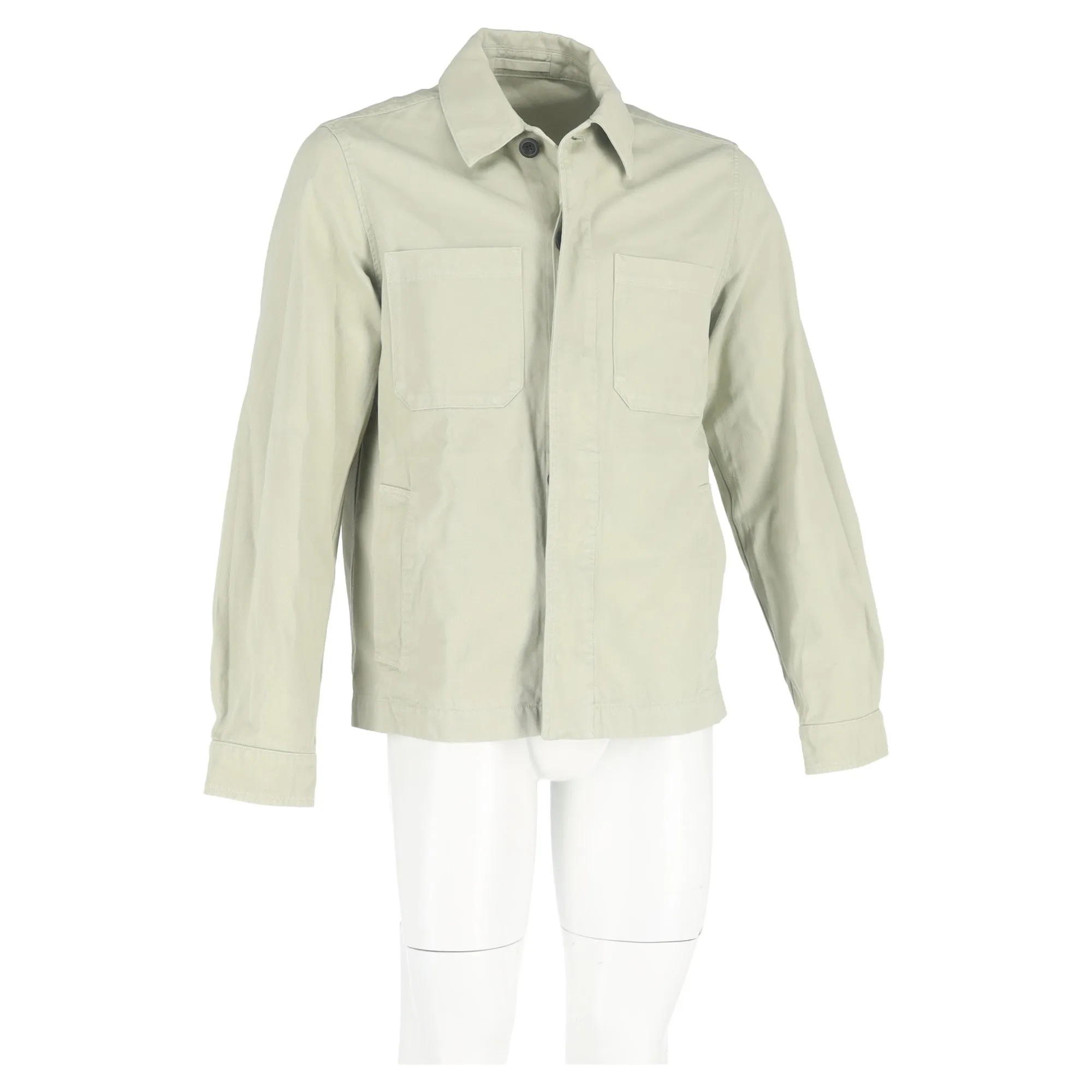 MR P. Garment-Dyed Overshirt in Green Cotton