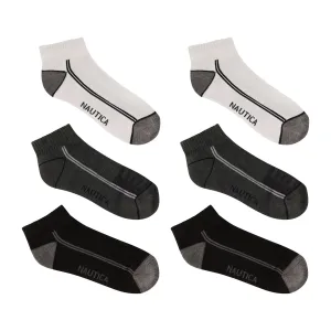 Nautica Men's Athletic Logo Quarter Socks Black Onyx Nautica