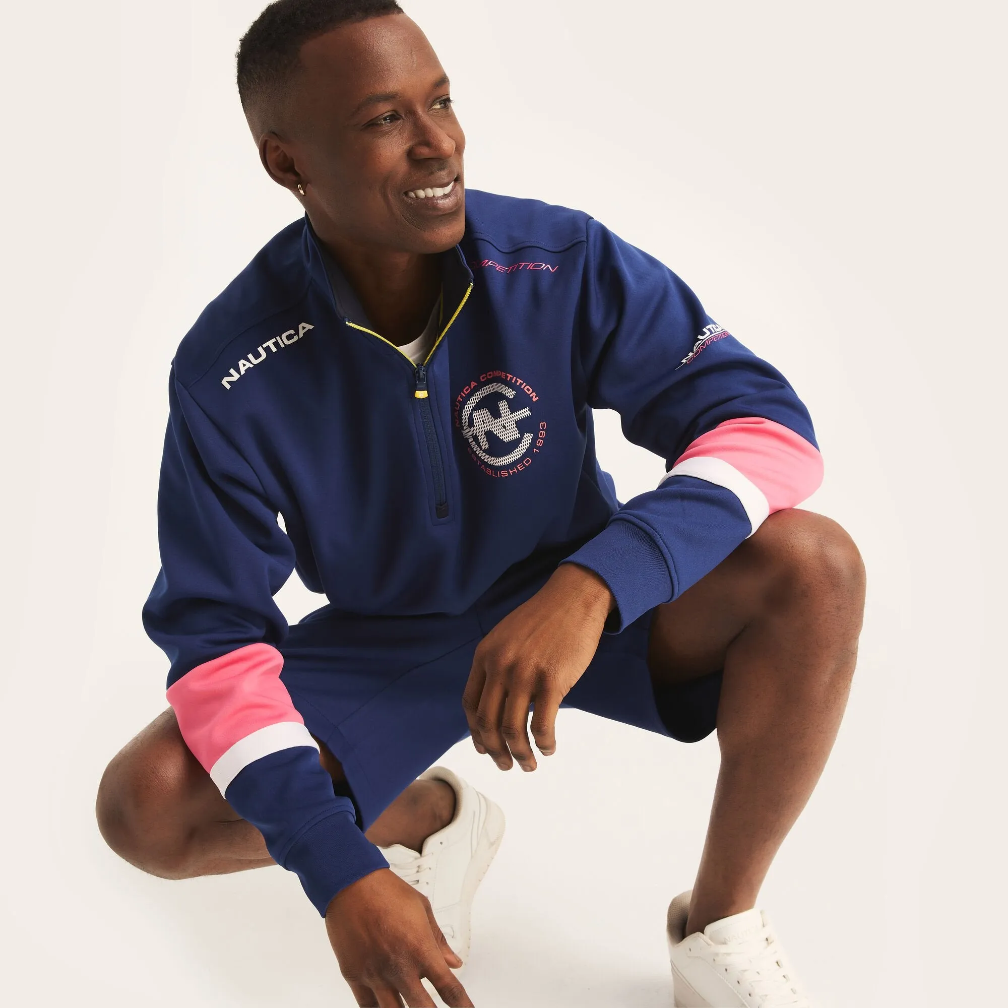 Nautica Mens Competition Sustainably Crafted Half-Zip Sweatshirt