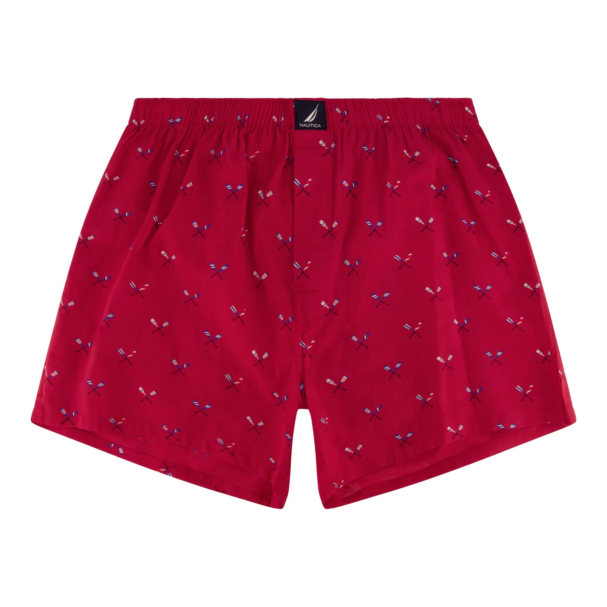 Nautica Men's Oar Print Woven Boxer Nautica Red/Orange Nautica