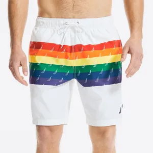 Nautica Mens Pride Sustainably Crafted 8" Print Swim