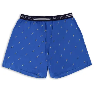 Nautica Men's Sailboat Print Knit Boxer Classic Blue Nautica