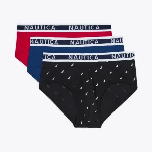 Nautica Men's Stretch Cotton Briefs Zinfandel Nautica