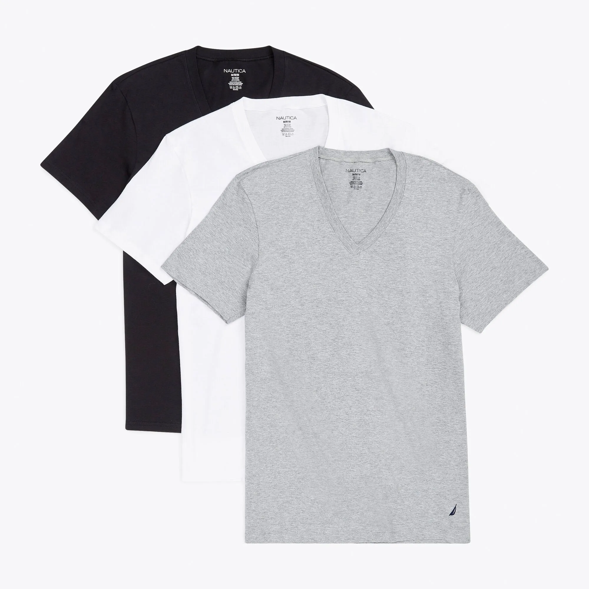 Nautica Men's V-Neck T-Shirts Grey Heather Nautica