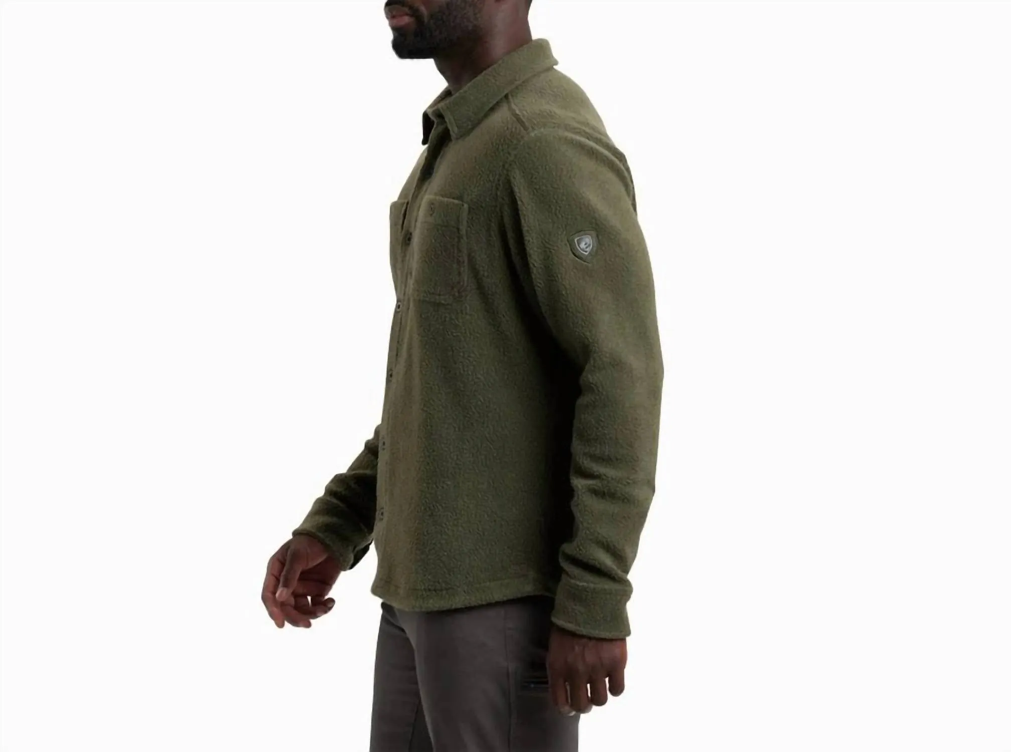 Nomad Fleece Overshirt In Olive