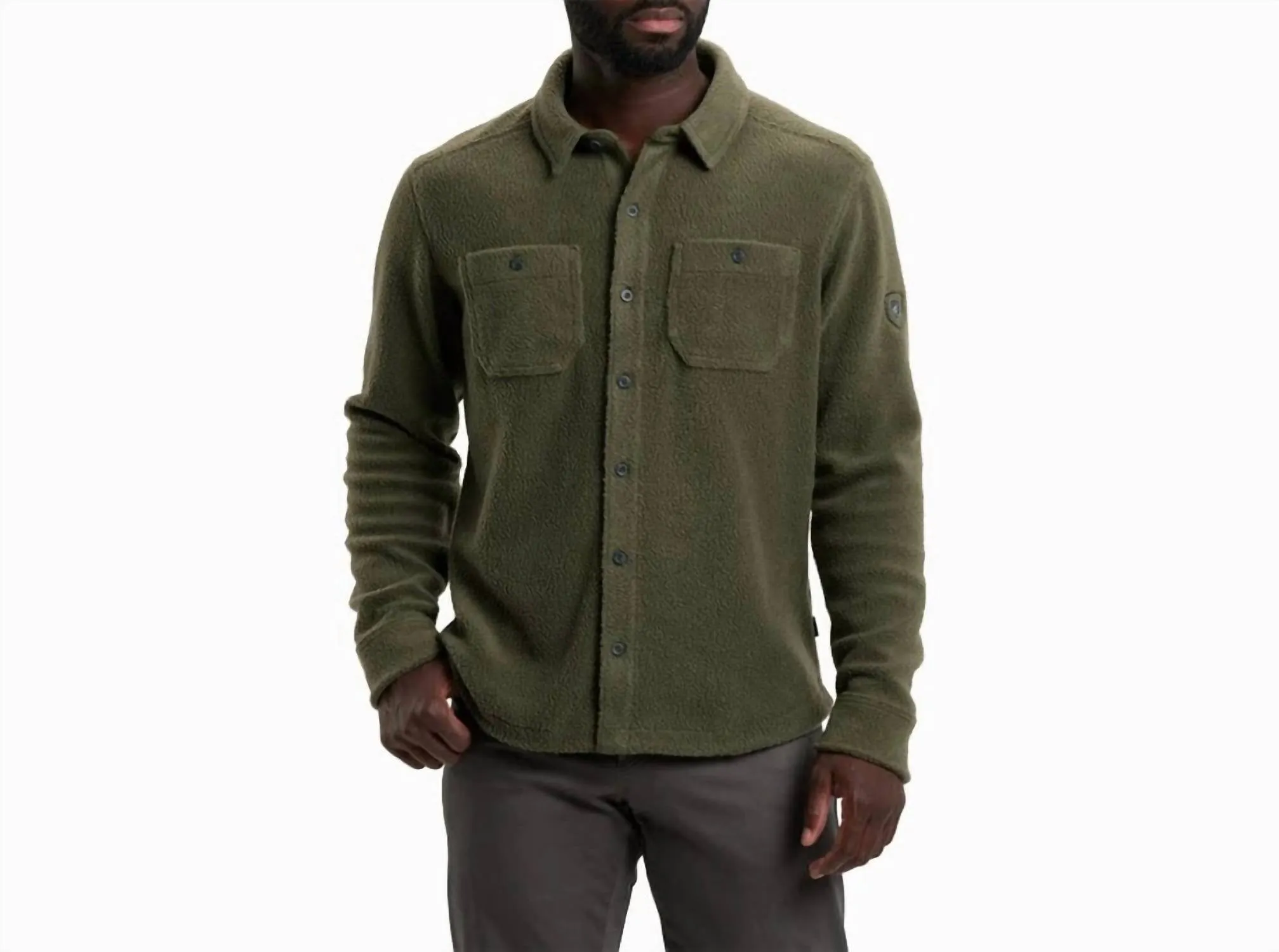 Nomad Fleece Overshirt In Olive