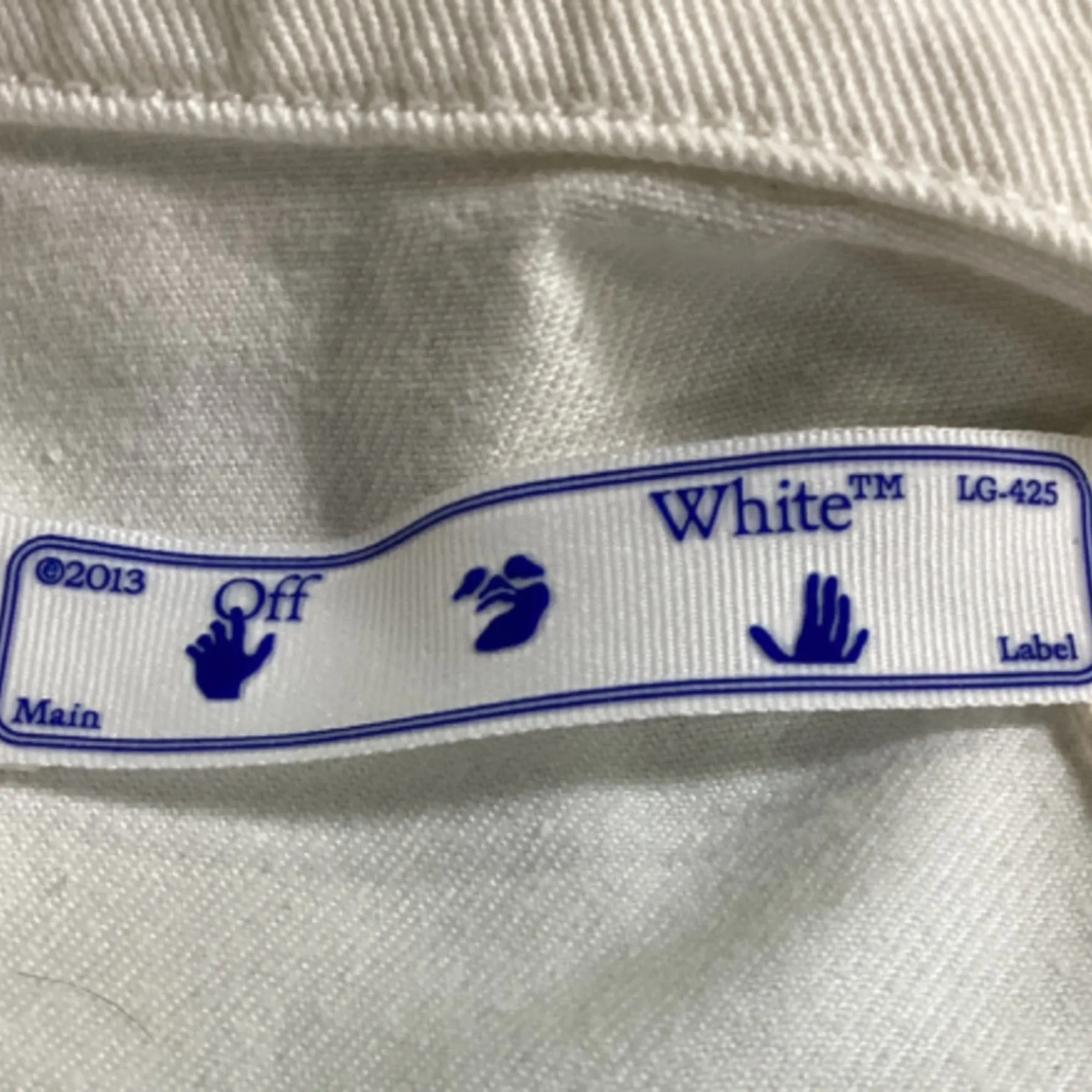 Off-White Cropped Multicolor Button Jacket in White Cotton