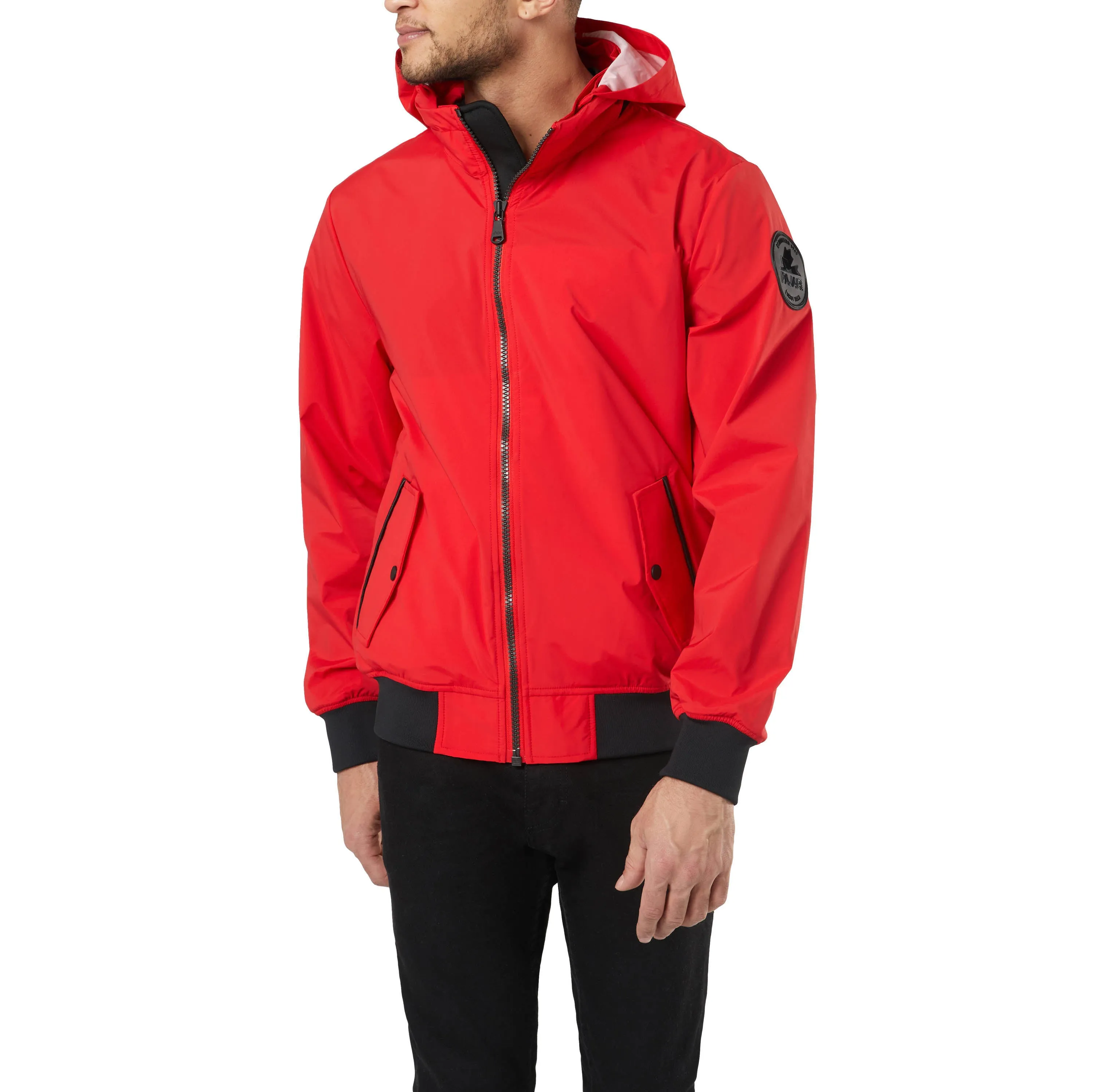 Pajar Men's Halcyon Bomber Rain Jacket with Removable Hood