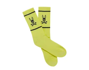 Psycho Bunny Lemon Pulp/Black Men's Crew Socks B6F456S1PB-LEMP