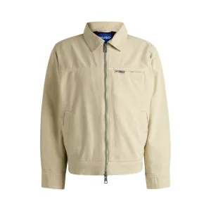 Regular-fit padded jacket in cotton canvas