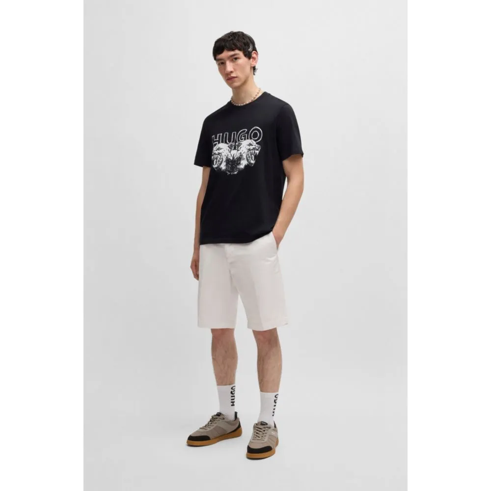 Regular-fit shorts with slim leg and buttoned pockets