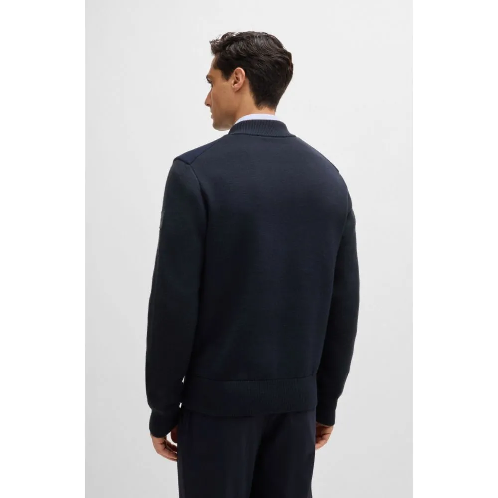 Regular-fit zip-up jacket with padded front panel