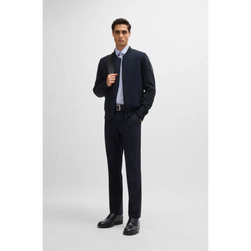 Regular-fit zip-up jacket with padded front panel