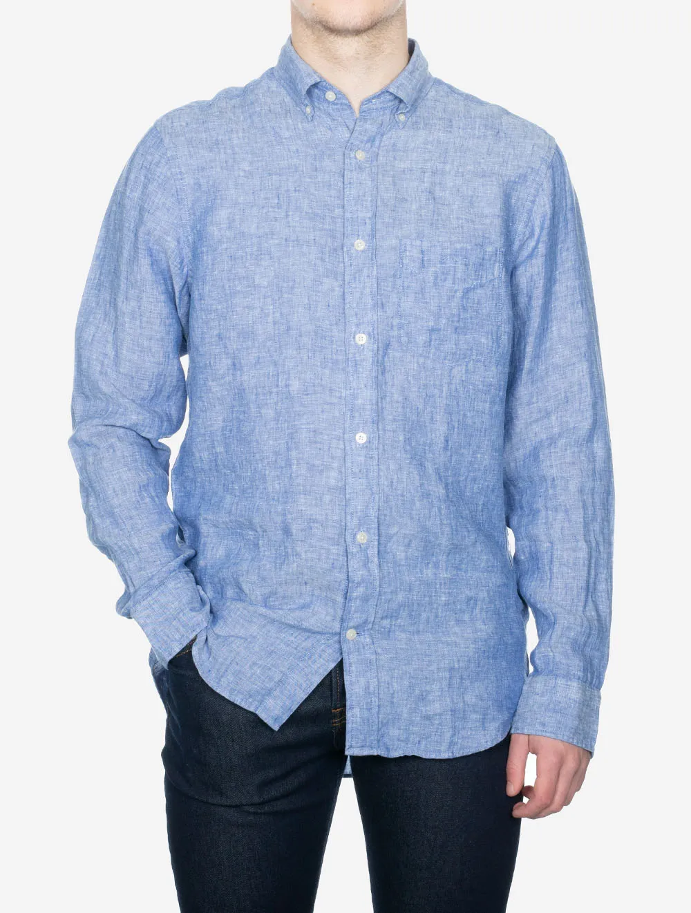 Regular Linen Shirt Rich Blue