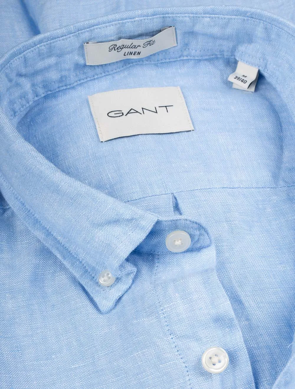 Regular Linen Short Sleeve Shirt Capri Blue