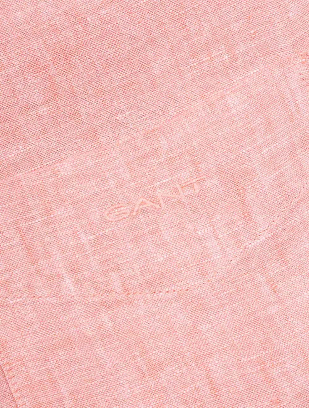 Regular Linen Short Sleeve Shirt Peachy Pink