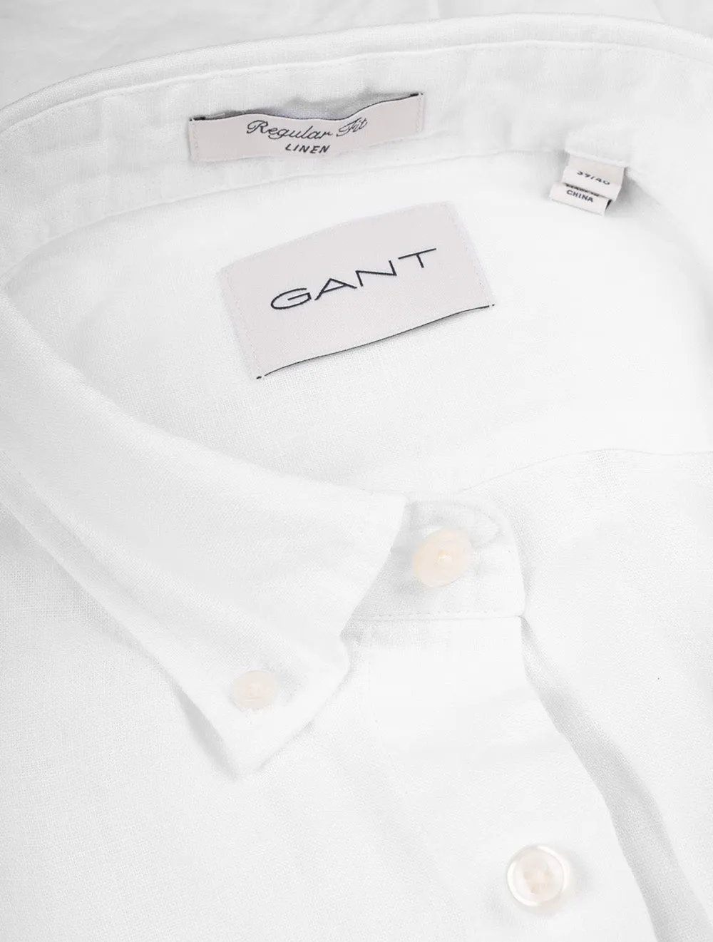 Regular Linen Short Sleeve Shirt White