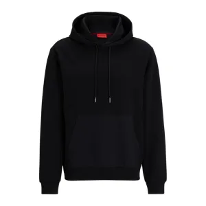 Relaxed-fit hoodie in stretch cotton with contrast pocket