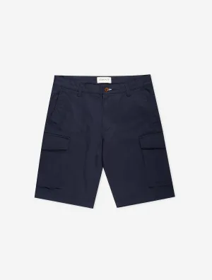 Relaxed Fit Twill Cargo Shorts Marine