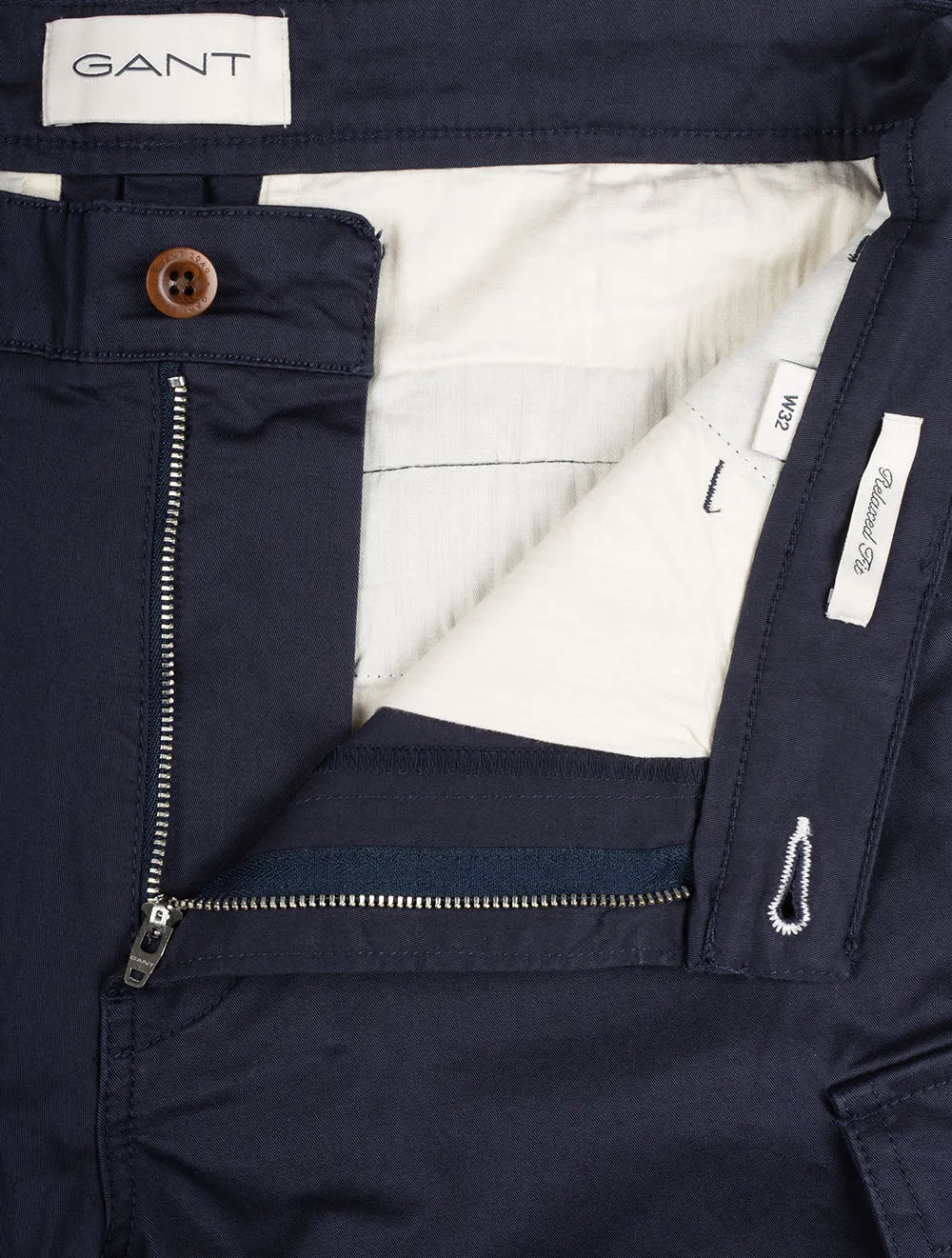 Relaxed Fit Twill Cargo Shorts Marine