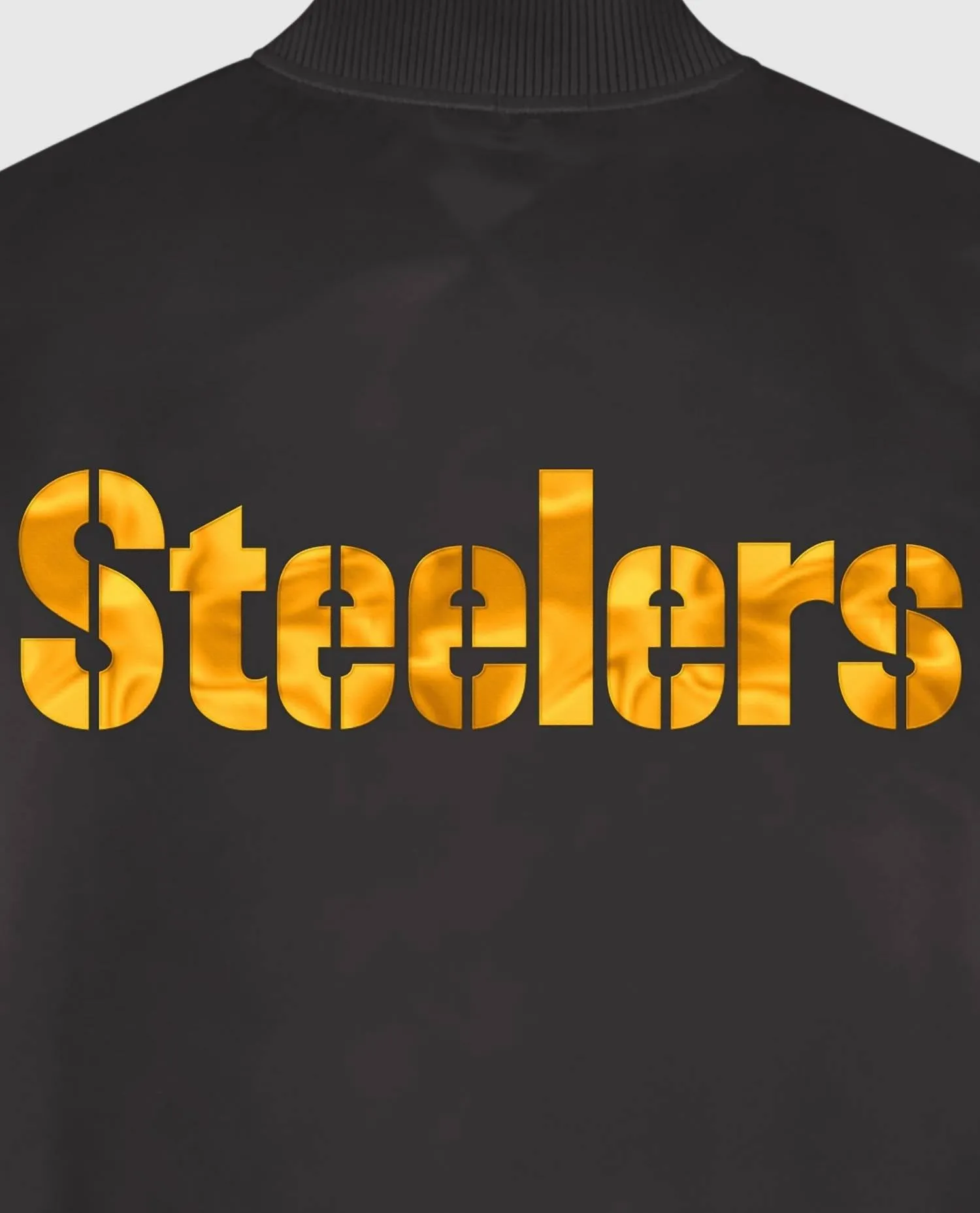 Satin Full Snap Starter Jacket In Pittsburgh Steelers Black