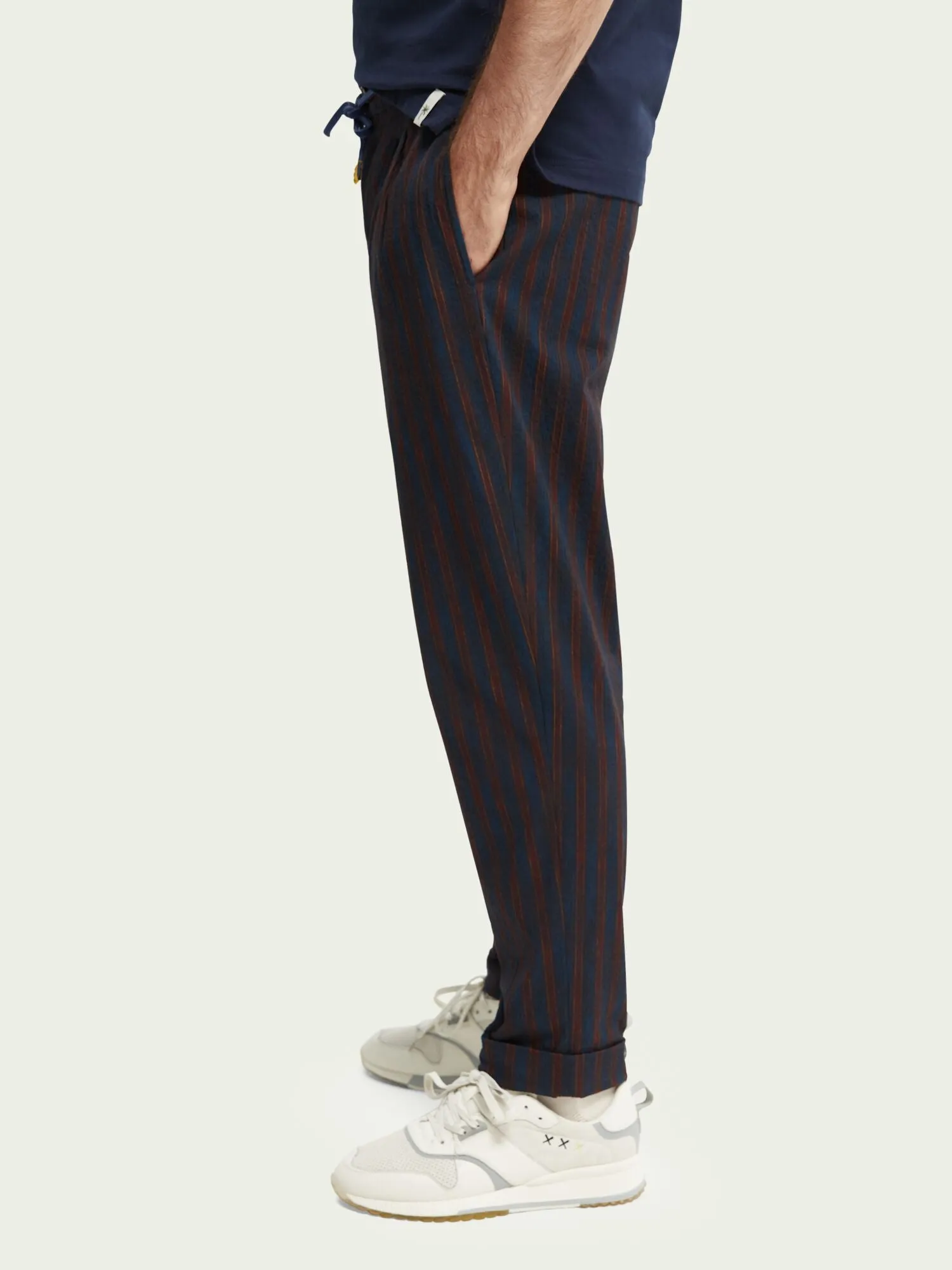Scotch & Soda Pleated Regular-fit Printed Chino
