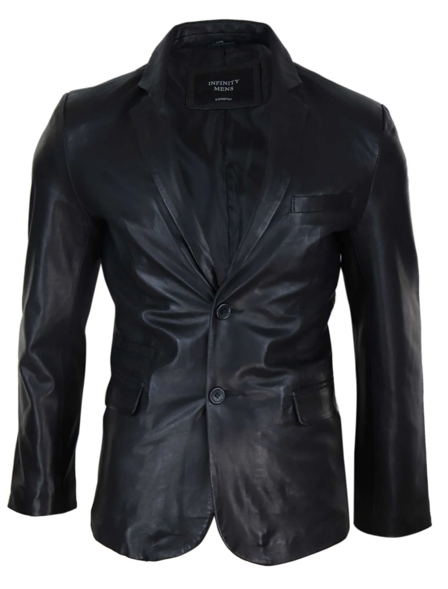 Slim Fit Classic Leather 2 Button Jacket