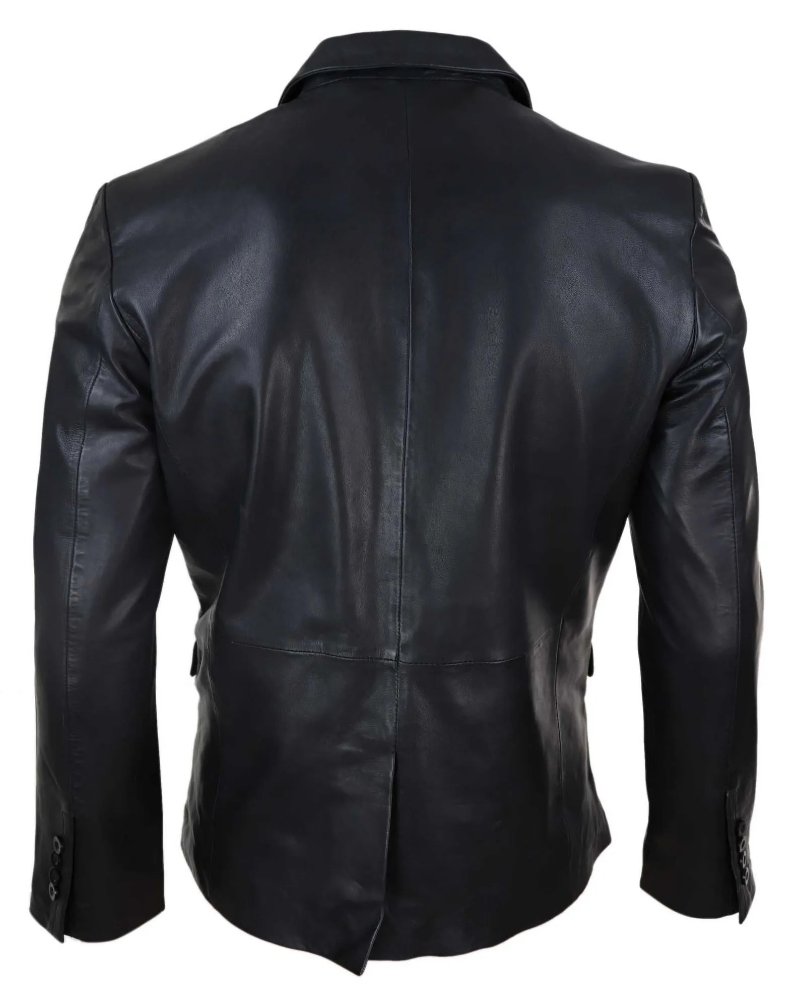 Slim Fit Classic Leather 2 Button Jacket