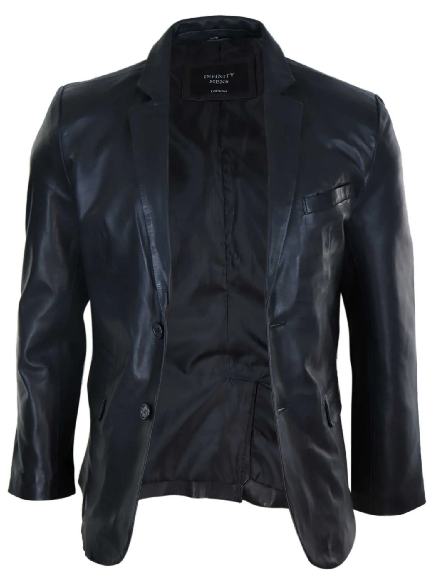 Slim Fit Classic Leather 2 Button Jacket
