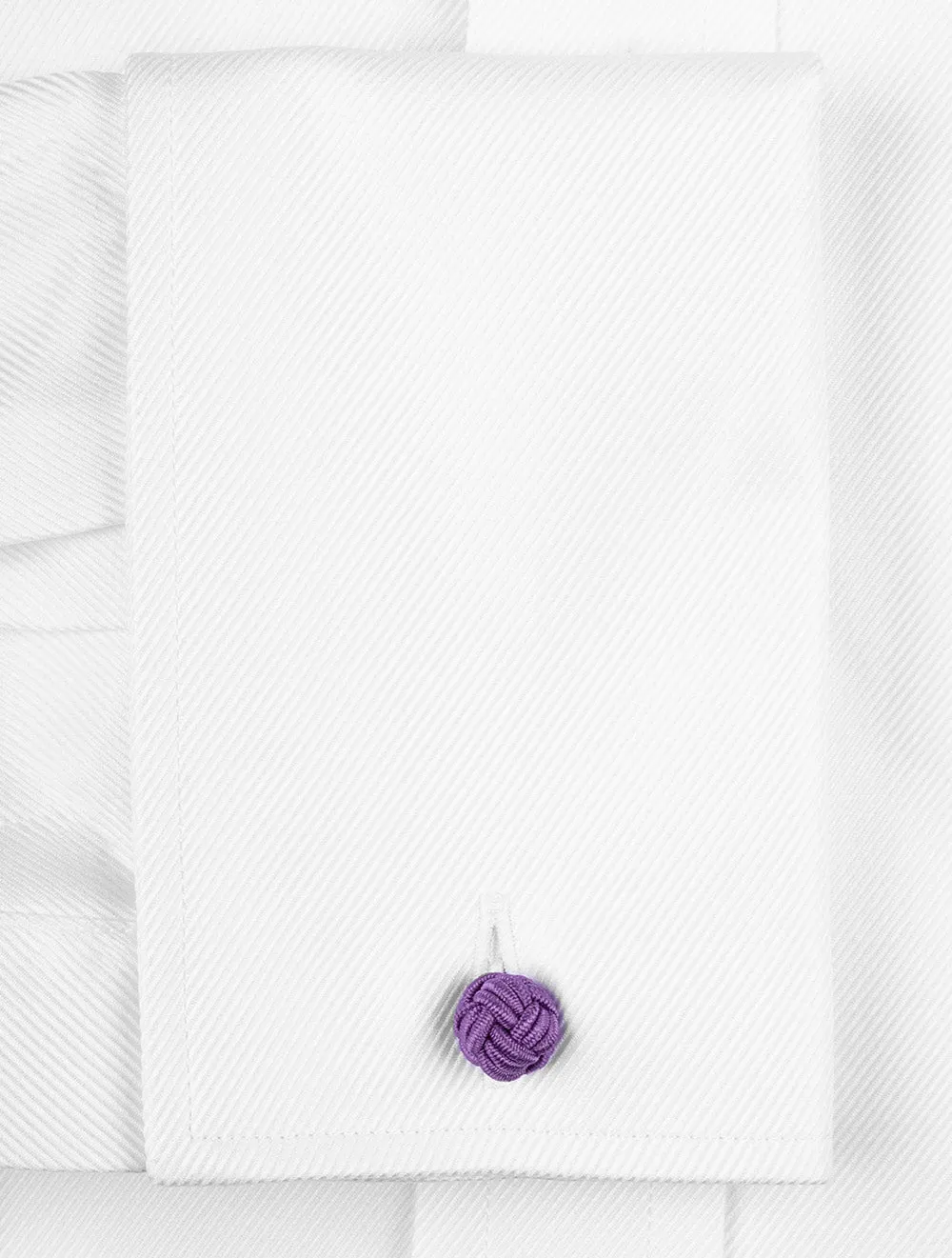 Slim Fit Thomas Mason Twill Double Cuff White