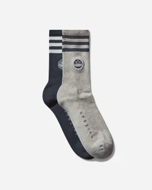 SPZL Statement Ankle Socks Night Navy / Medium Grey Heather