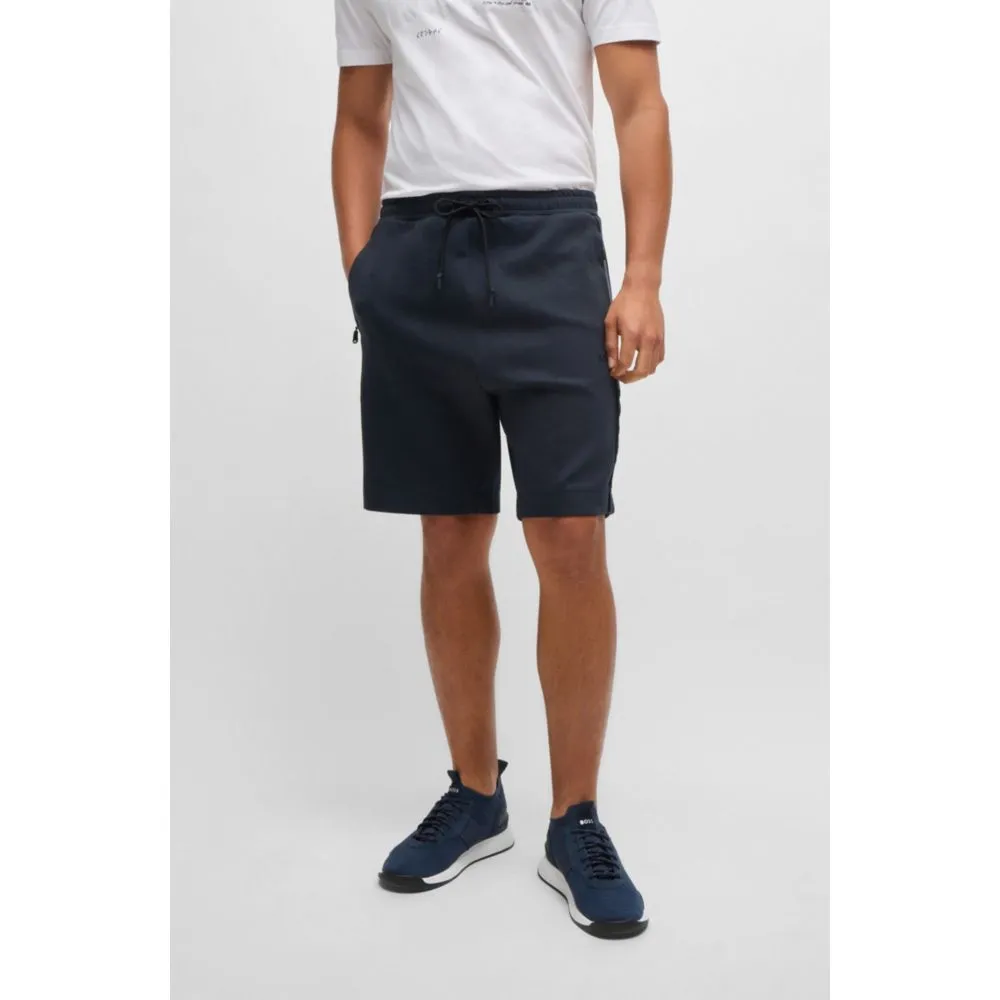 Stretch-cotton shorts with embossed artwork