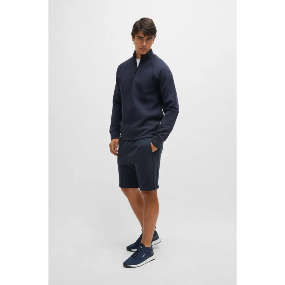 Stretch-cotton shorts with embossed artwork