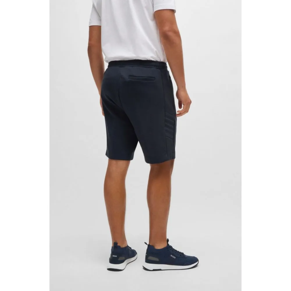 Stretch-cotton shorts with embossed artwork