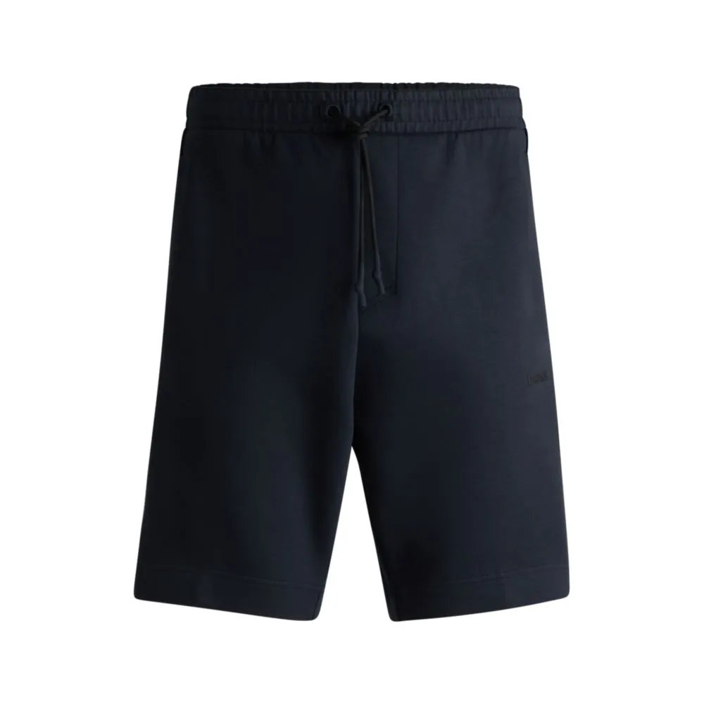 Stretch-cotton shorts with embossed artwork
