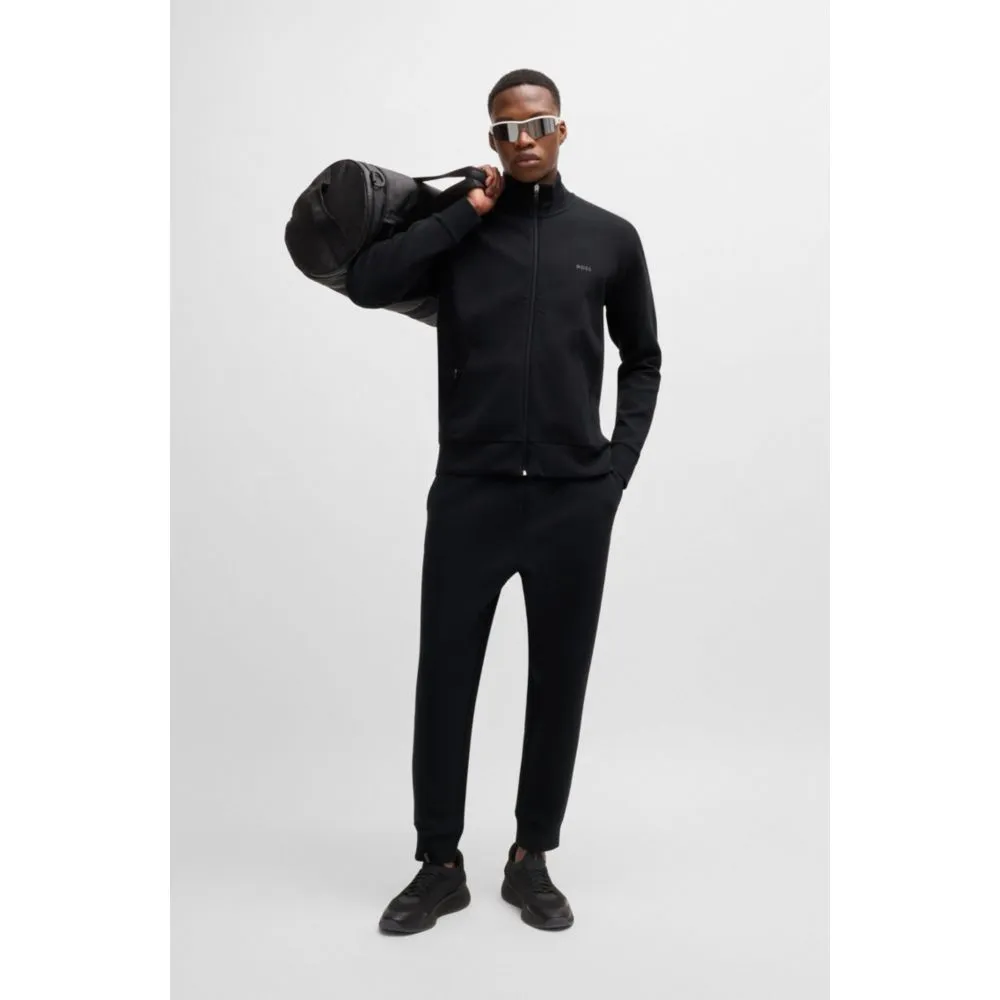 Stretch-cotton zip-up sweatshirt with logo print