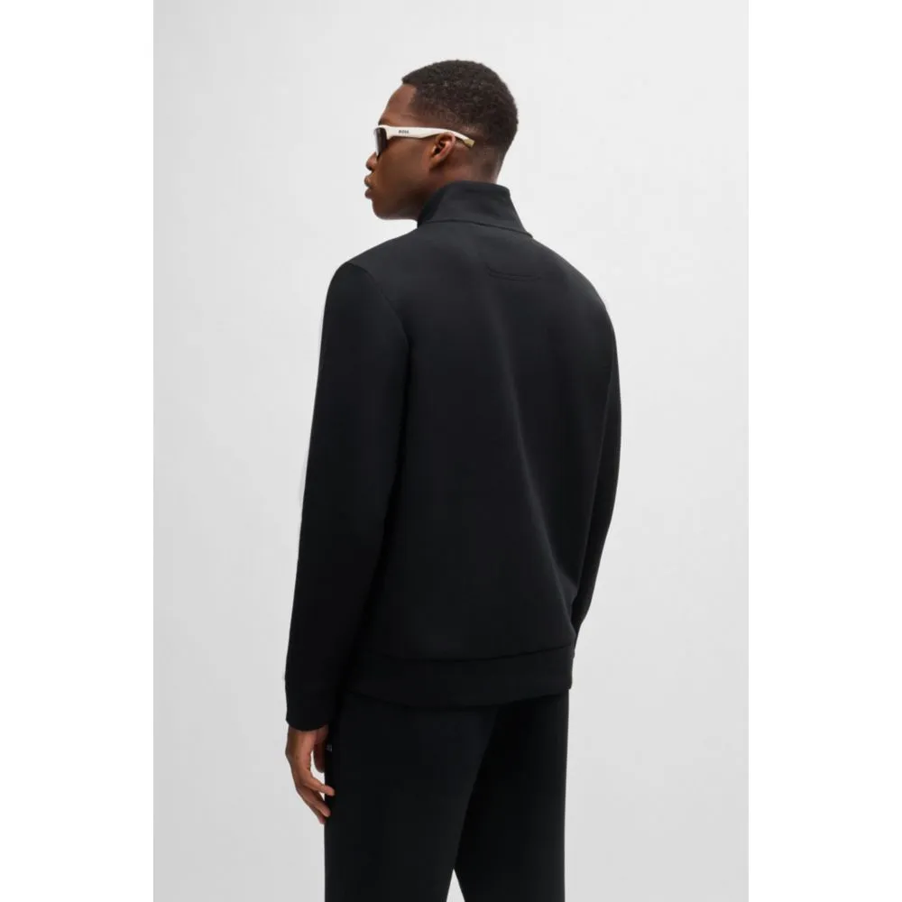 Stretch-cotton zip-up sweatshirt with logo print