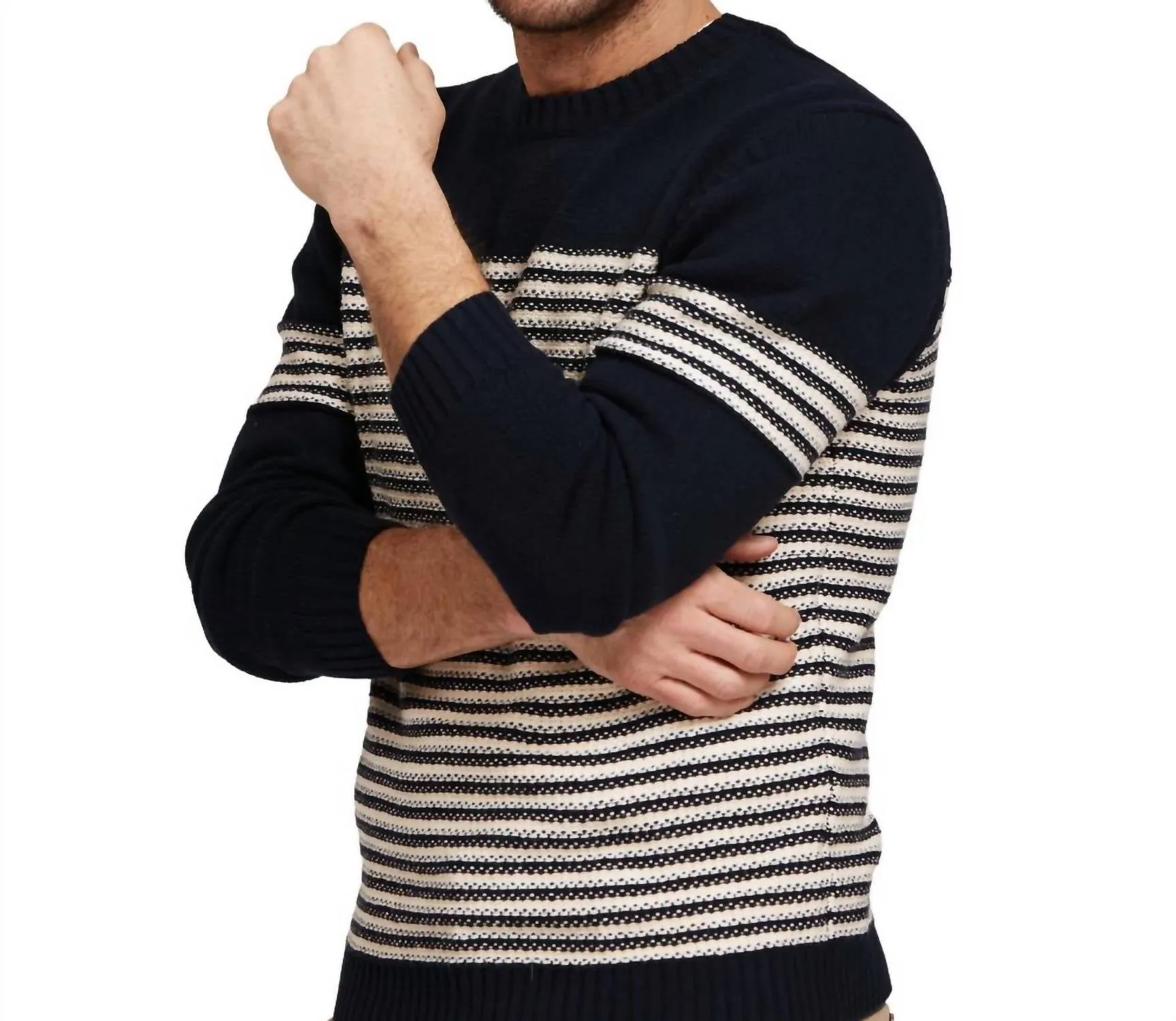 Striped Sweater In Navy