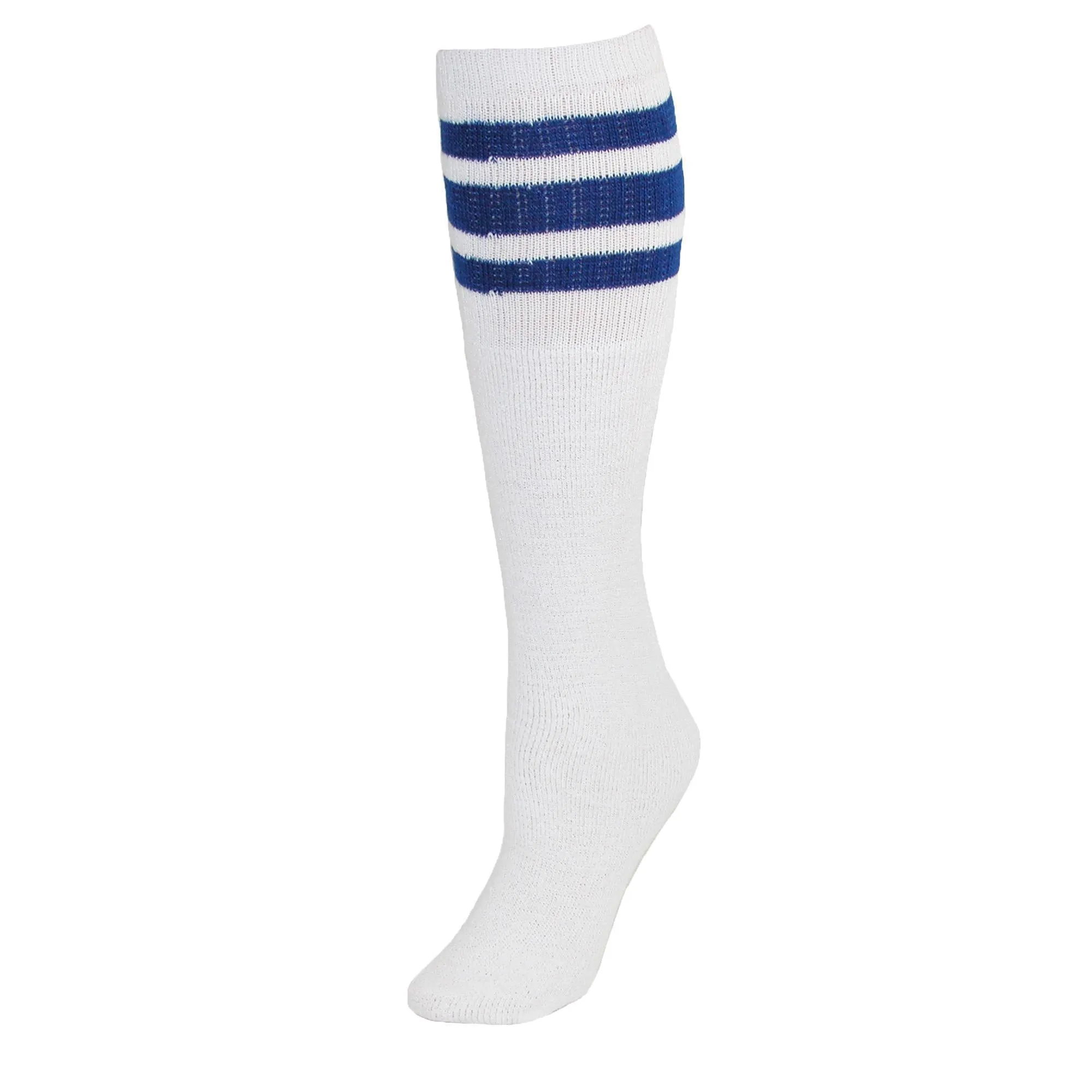Striped Top Ribbed Tube Socks (4 Pair Pack)