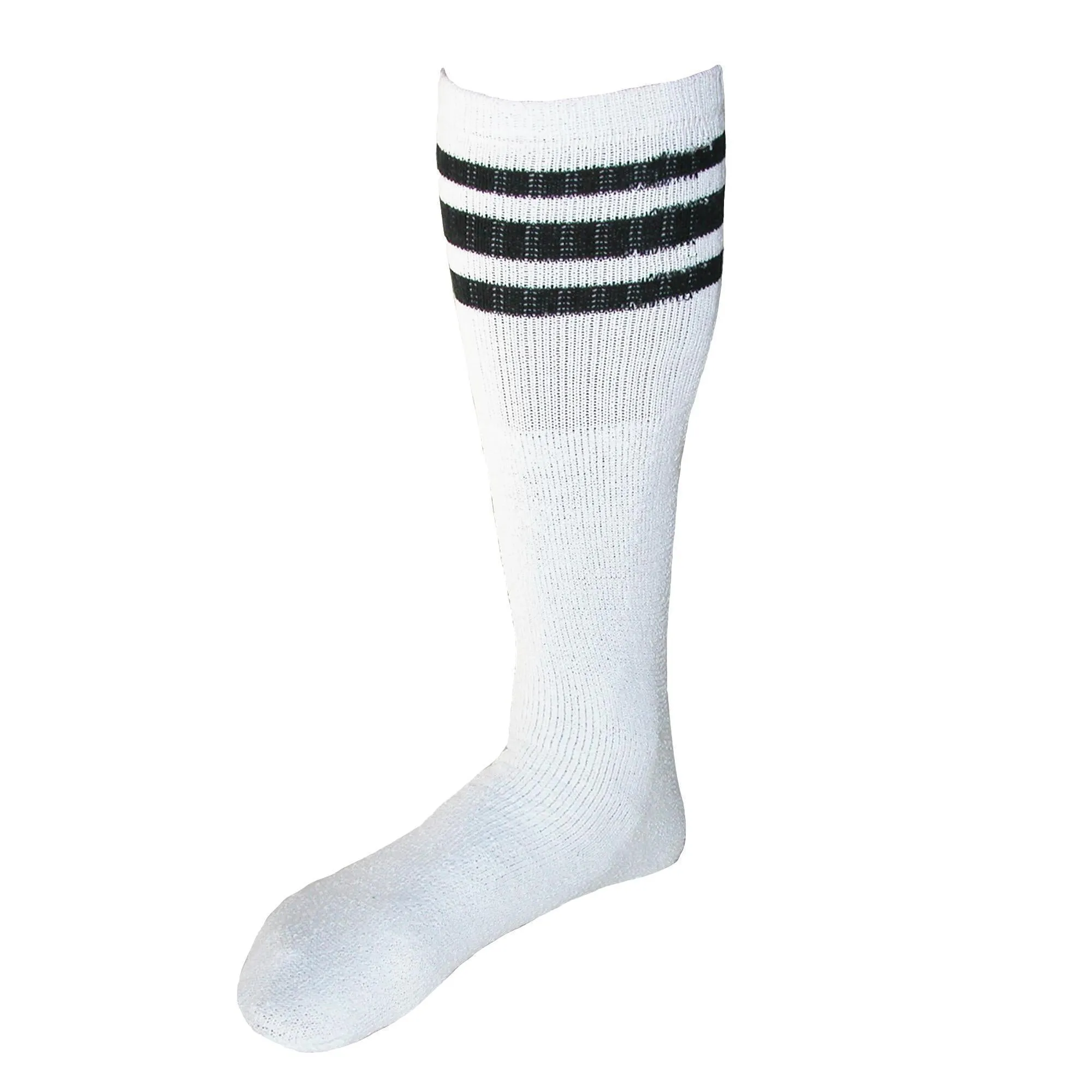 Striped Top Ribbed Tube Socks (4 Pair Pack)
