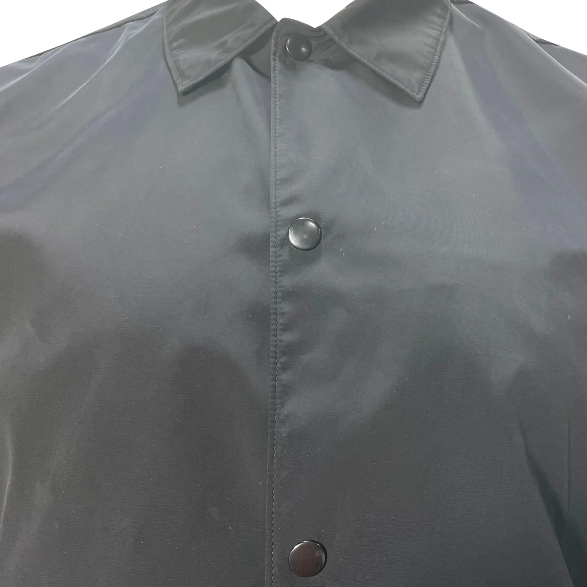 Theory Buttoned Shirt Jacket in Black Nylon