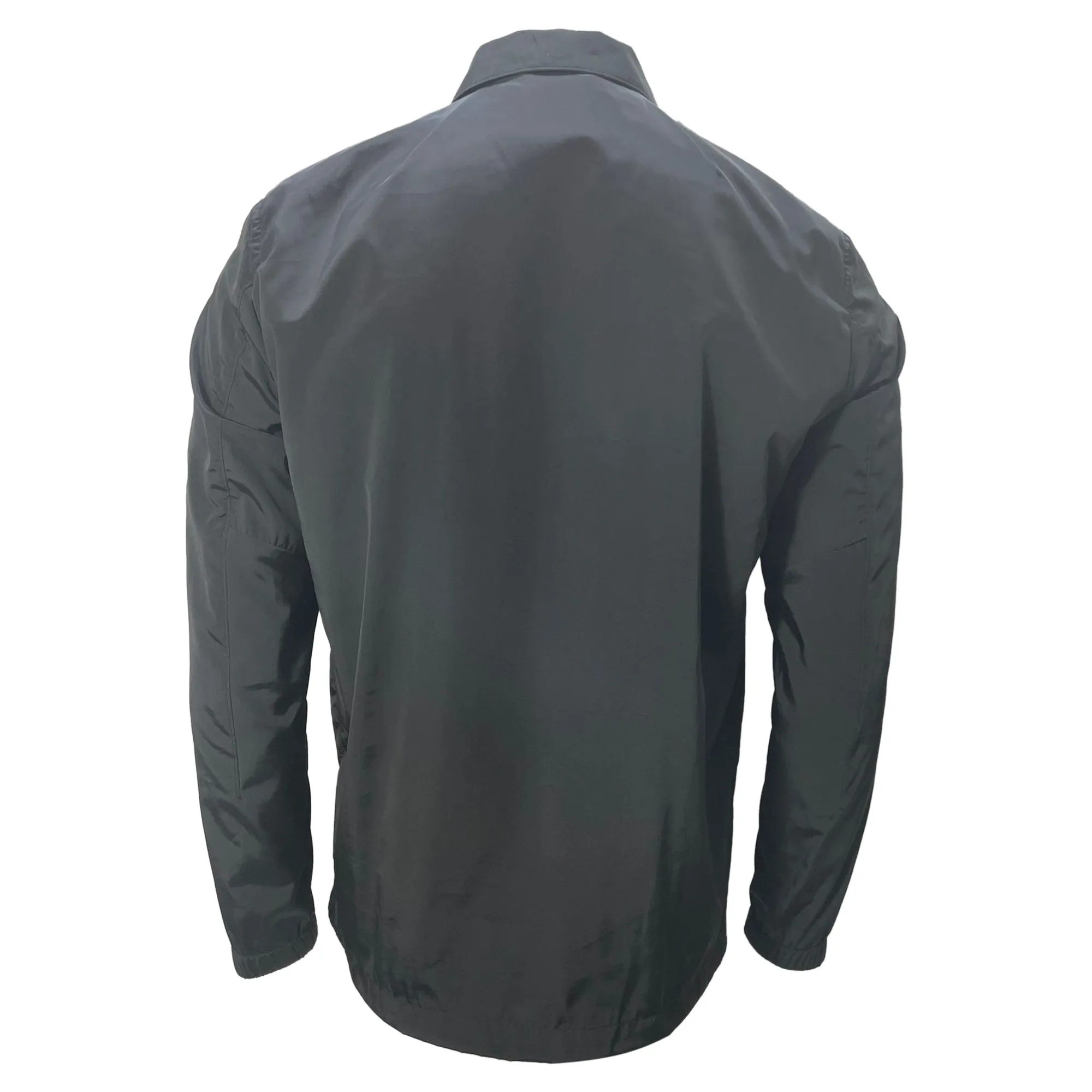 Theory Buttoned Shirt Jacket in Black Nylon