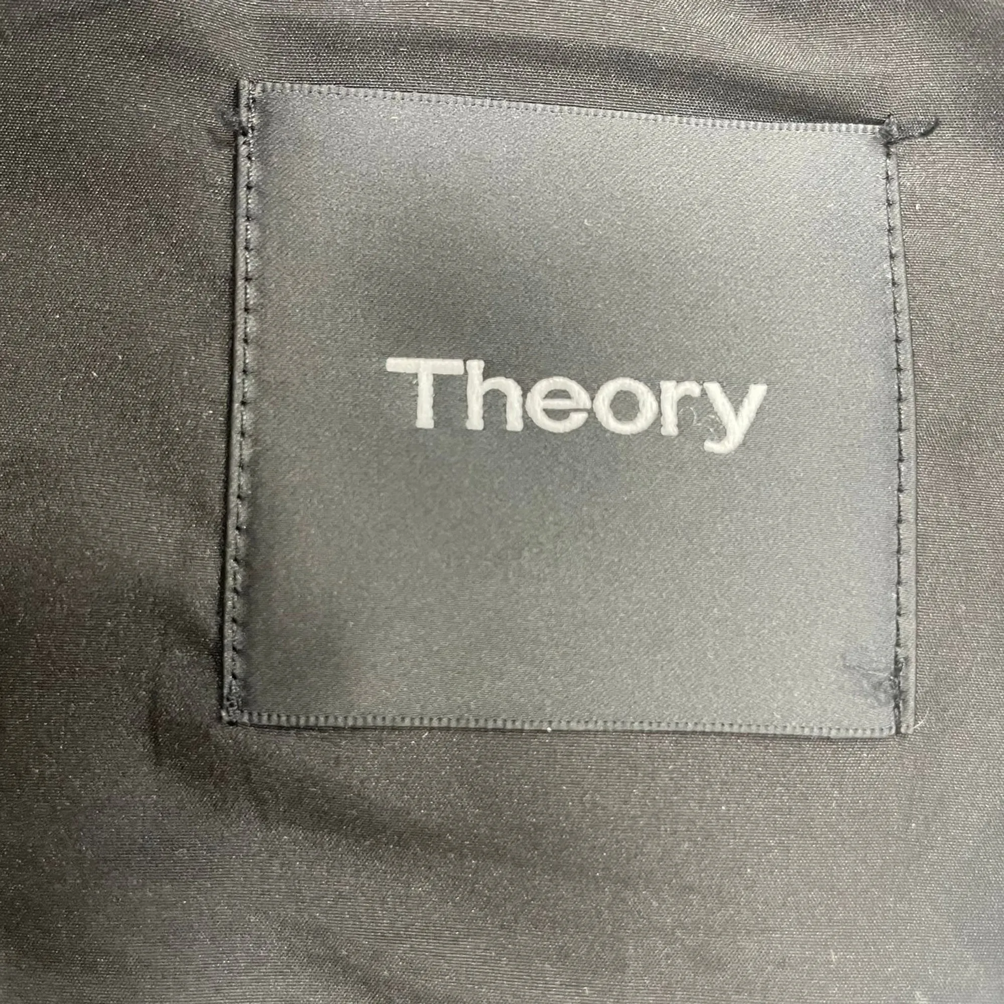 Theory Buttoned Shirt Jacket in Black Nylon