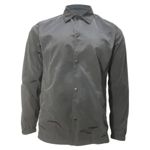 Theory Buttoned Shirt Jacket in Black Nylon